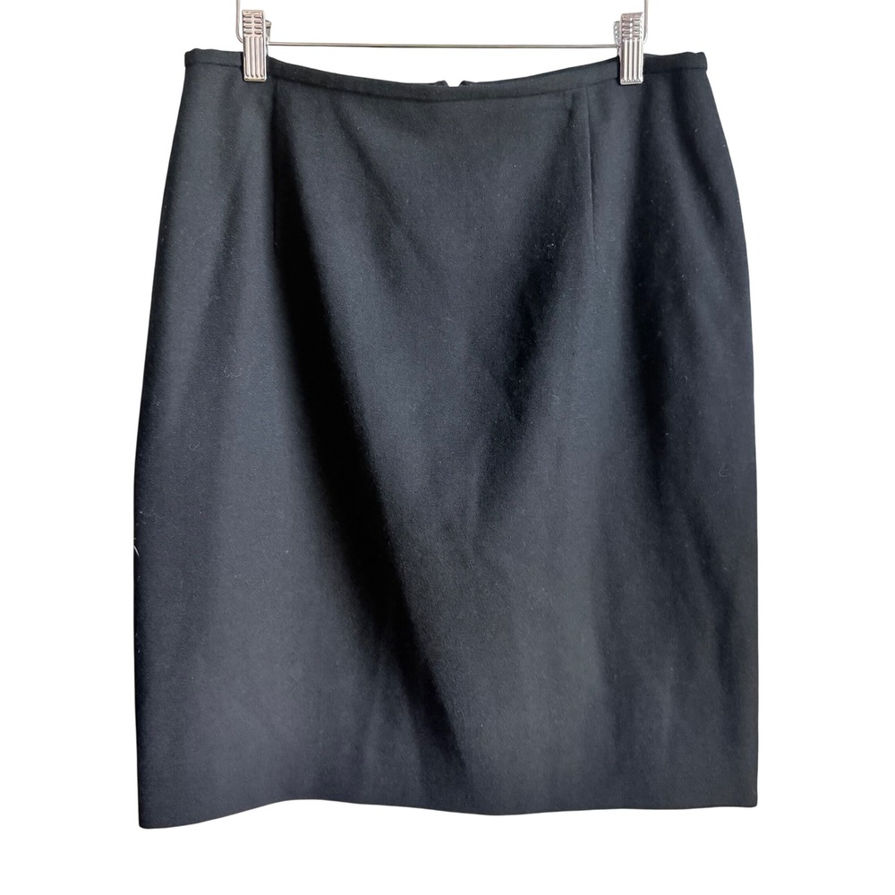 Jones NY Wool Skirt 14 Black 100% Worsted Wool Lined Classic Career‎ capsule